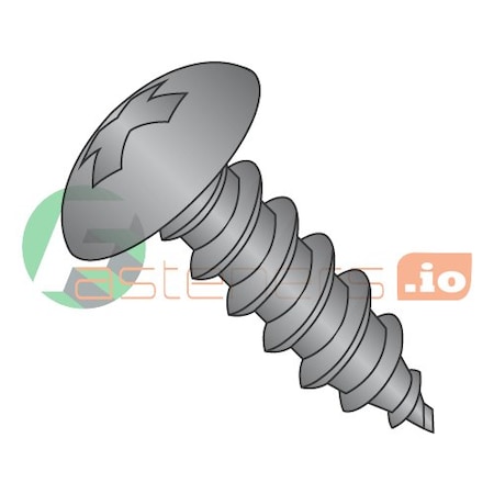 Sheet Metal Screw, #6 X 1-1/4 In, Black Oxide Steel Truss Head Phillips Drive, 7000 PK